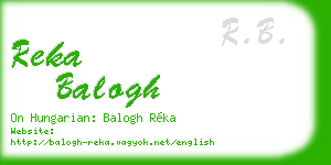 reka balogh business card